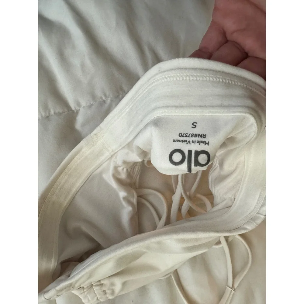 Alo Yoga Women's Ivory Off-White Strappy Bandeau Sports Bra Size Small